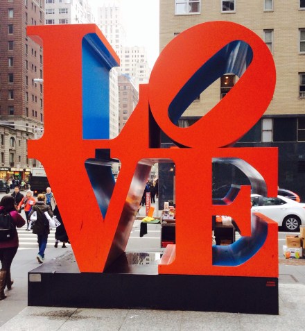 Famous Robert Indiana pop art sculpture near MOMA