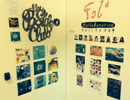 The Fold and 'B Side' collective's stand at the Falmouth Illustration Degree show 2014