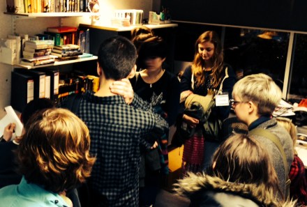 Students talking to art directors at Transworld