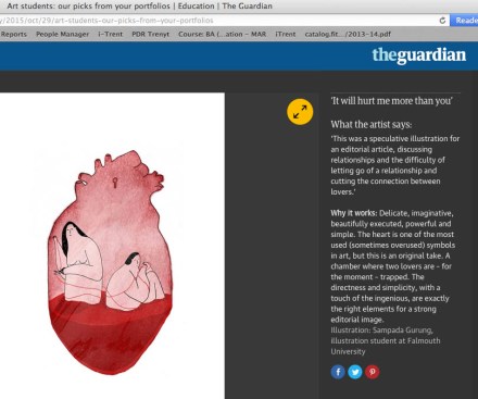 Screen shot from the Guardian website